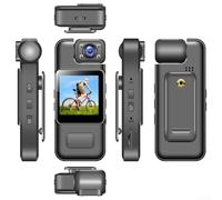 Mini caméra 4K pour corps, caméra d'action portable, rotation de l'objectif à 180°, vision nocturne, détection de mouvement, clip arrière, mains libres, pour la sécurité, le travail, la protection