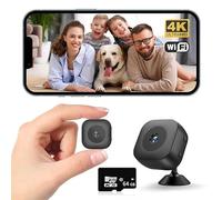 Mini caméra 4K Wi-FI IP/AP Portable avec détection Mobile, caméscope de Surveillance Maison Intelligente et sécurité à Distance(Cam with 64G)