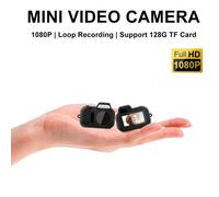Mini caméra avec écran,intérieur,extérieur,sport,HD,1080p,portable,vintage,très petit caméscope,enregistreur vidéo,prise en charge de la carte TF - Type Cam et carte 64G #B
