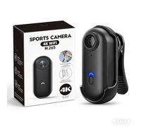 Mini Camera, Camera Vlog 4K Ultra HD, Caméra 360 Degrés avec Clip Magnétique, Action Cam Étanche 30m, Caméra Sport Moto & Piéton pour Cyclisme, Randonnée, Animaux, Famille, Enregistrement de Vie