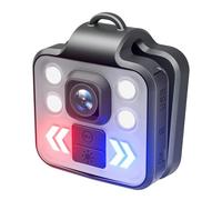 Mini caméra corporelle 1080p avec enregistrement audio et lampe de poche LED, design compact en ABS avec grand angle de 100° et enregistrement en boucle, noir avec batterie rechargeable de 1000 mAh