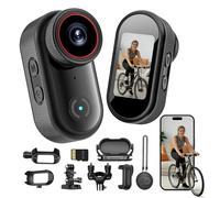 Mini caméra corporelle avec carte de 32 Go, caméra d'action portable 4K avec écran HD de 1,44", grand angle de 140°, collier magnétique et supports, partage d'applications, enregistrement en boucle