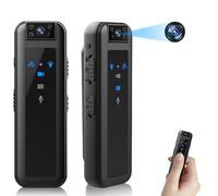 Mini Caméra Corporelle, Caméra Corporelle pour la sécurité des Tournages de Police, Petite Caméra de Poche Personnelle Portable 1080P avec Objectif Rotatif à 180 ° pour