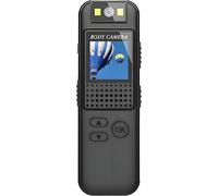 Mini Caméra Corporelle Portable 1080P Avec Clip Magnétique Objectif Rotatif À 180° 128 Go Support 7H Enregistrement Led Lights Pour Réunion,Vélo,Activités De Plein Air