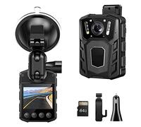 Mini caméra corporelle, WD1 caméra corporelle Mini Full 1080p Police Bodycam Vision nocturne for la sécurité de la patrouille de Police 64G Dash Cam ventouse montage pour les forces de l'ordre, livrai