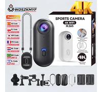 Mini caméra d'action 4K HD pour moto, caméra WIFI compacte, légère, POV, pour moto, route, sport, vélo, vlog, caméra pour animaux de compagnie et corps. 1080P-Black
