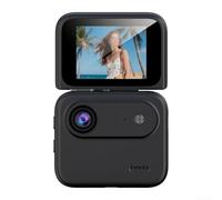 Mini caméra d'action 4K pour motos avec stabilisation d'image - Caméra corporelle compacte portable pour vlogging et aventures en plein air (noir)
