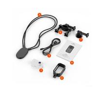 Mini caméra d'action portable 1080p avec clip magnétique pour l'enregistrement des mains Comprend un kit de support de guidon, 1 écran IPS de 47 pouces et un port de type C haute vitesse (blanc)