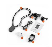 Mini caméra d'action portable 1080p avec cordon magnétique pour une utilisation portable, vlogging, cyclisme, promenade, design compact avec écran IPS de 1 47" et port de charge rapide (blanc)