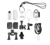 Mini caméra d'action Portable, caméra de Sport WiFi 1080p, Objectif Grand Angle 120 °, caméra vidéo avec Cordon magnétique, Clip arrière, boîtier étanche, caméscope Portable (White)