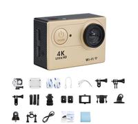 Mini caméra d'action Ultra HD 4K / 60fps WiFi 2.0" Caméras d'enregistrement vidéo sous-marines étanches pour casque a came 170D Cam Go Sports Pro, or - sans carte