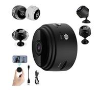 Mini caméra de sécurité magnétique secrète, mini caméra de sécurité secrète, moniteur sans fil avec fonction de vision nocturne, WiFi sans fil HD 1080p (noir)