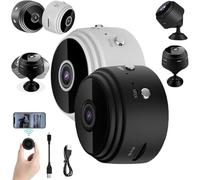 Mini caméra de sécurité magnétique secrète, mini caméra de sécurité secrète, moniteur sans fil avec fonction de vision nocturne, WiFi sans fil HD 1080p (mixte)
