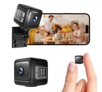 Mini caméra de sécurité sans fil 4K Full HD, alimentée par piles, pour intérieur et extérieur, détection de mouvement PIR et vision nocturne 0 lux, stockage Cloud/SD, vue en direct pour 4 utilisateurs