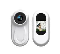 Mini caméra de sport avec objectif grand angle de 120° et taille du pouce avec rétention des données à l'arrêt, convient pour les motos, vélos, caméras de tableau de bord et vlogging (blanc)