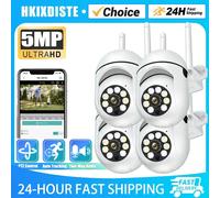 Mini caméra de surveillance CCTV Wifi PTZ 5MP, caméras de sécurité sans fil, surveillance extérieure, vision nocturne couleur, suivi intelligent par IA, audio bidirectionnel