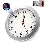 Mini caméra de surveillance horloge murale Full HD - Wifi - Batterie - Gris - 2MP (1080p) - 90°