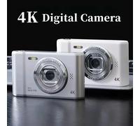 Mini caméra de voyage pour enfants, appareil photo numérique 4K, caméra selfie, n'aime HD 50 mégapFête els, photographie, écran 2.4 pouces, caméra rétro pour campus, entrée de gamme Silver-32G card