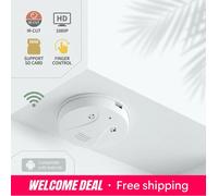 Mini caméra détecteur de fumée 1080x720 2.4G WiFi Enregistreur de surveillance de sécurité domestique BLANC