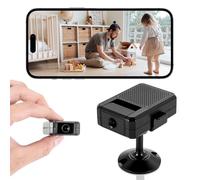 Mini Caméra Espion, 1080P HD Caméra Surveillance WiFi Interieur/Extérieur avec Objectif pivotant à 180°, Camera de Vision Nocturne avec Détecteur de Mouvement, Pour Transmission en Direct -Type C