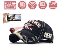Mini caméra HD 1080P Casquette HDME - Noir Chapeau WIFI Visionnage à distance Vision nocturne Sport Plein air