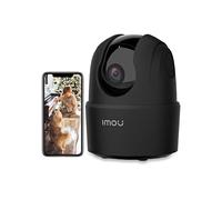 Imou Caméra de sécurité WiFi 360 degrés noire, 1080p Full HD, caméra Domo, vision nocturne, mode confidentialité, caméra, Alexa Google Assistant, détection de mouvement et détection humaine, audio