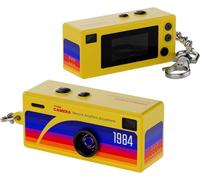 Mini Camera Keychain, Mini Digital Camera, Retro Portable Thumb Camera, 1080P 130° Wide Angle Pocket Video Camcorder, for Travel Vlog Recording (Jaune)