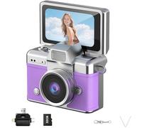 Mini Caméra Numérique avec écran LCD De 1,47 Pouce, Caméra Ccd Rétro 1080p, Objectif Rabattable, Caméscope Numérique for Enfants, Débutants, Voyages, Fêtes Et Vlogs, Enregistreur Vidéo(Purple)
