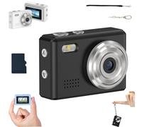 Mini caméra Porte-clés, Mini Appareil Photo numérique rétro 1080p Full HD, avec Carte SD de 16 Go, autonomie de 100 Minutes, pour l'enregistrement d'études en Voyage (Noir avec Carte mémoire 3)