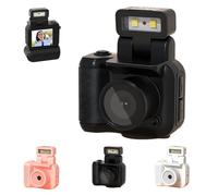 Mini caméra rétroscope, porte-clés amélioré, mini caméra rétro avec écran HD 1080p de 3,6 cm, flash rabattable à 90° et 6 filtres, pour enregistrement vidéo de voyage (noir)