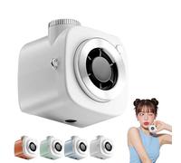 Mini Camera Shaped Portable Fan with Lanyard, Small Personal Quiet Desk Fans with 199-Speed Turbo Cooling, Cute Compact Handheld Fan Strong Airflow for Outdoor Office Desk Use (White)