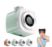 Mini Camera Shaped Portable Fan with Lanyard, Small Personal Quiet Desk Fans with 199-Speed Turbo Cooling, Cute Compact Handheld Fan Strong Airflow for Outdoor Office Desk Use (Green)