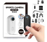 Mini Camera Sport 1080P Winnes Camera Sport Caméra Portable POV 120° Wide-Angle Étanche Caméra de Sport Audio et Vidéo Enregistrement Mains Libres Action Cam pour Casque Cyclisme Et Moto(Noir)