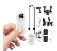 Mini Caméra Sport 4K, Caméras de Poitrine Portable, Action Cam avec Clip Rotatif 360° et Clip Magnétique, Caméra Sportive Étanche Mains Libres POV pour Vélo, Animaux, Vlogging et Sous-Marin(A-4K)