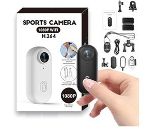 Mini Caméra Sport Winnes WiFi 1080P Caméra d’Action Miniature Étanche IP68 avec Grand Angle 120°Camera Sport Batterie 800 mAh, Camera Casque Vélo Ski Plongée, Vlog & pour Animaux