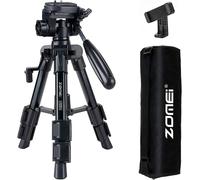 Mini Camera Tripod, Smartphone Tripod, Aluminium Travel Tripod with Phone Holder and Carry Bag