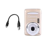 Mini caméra vidéo, HD Mini 2MP 2,4 Pouces LCD 16X Zoom 1280 * 720P 32G Caméra vidéo numérique Vlogging pour Enfants, Adultes, débutants(Golden)