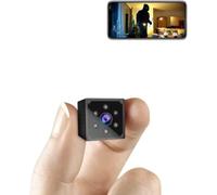 Mini caméra Wi-Fi 1080P avec stockage dans le cloud - Grand angle de 150° HD - Caméra de sécurité intérieure sans fil avec détection de mouvement intelligente - Vision nocturne - Batterie économe en