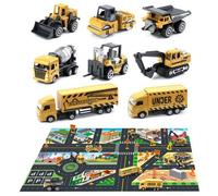 Mini Camion De Construction, Modèles De Voitures, Panneaux De Route, Carte De Ville, Tapis, Ensemble De Jouets Pour Enfants, Développement De L'Intelligence, 8 Pièces