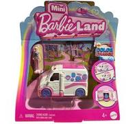 Barbie Coffret Mini-BarbieLand Véhicule Médical, avec poupée de 3,8 cm, véhicule médical qui change de couleur et salle de consultation, JCR34
