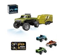 Mini camion monstre télécommandé, camion tout-terrain RC avec lumières, mini camions monstres RC à l'échelle 1/64, 2,4 GHz, avec remorque et télécommande