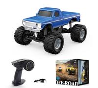 Mini camion RC à l'échelle 1/36, 2,4 G 4 WD entièrement proportionnel avec lumières LED réalistes, longue durée de vie de la batterie, vitesse/direction réglable, cadeau pour adultes (RTR/bleu)