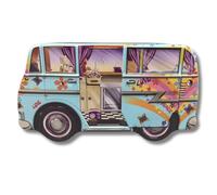 Mini Camper Van Hippie Boîte cadeau design The Silver Crane Company - Boîte à pâtisserie rectangulaire conçue avec amour Volume 1,0 l - (longueur x largeur x hauteur) : 17,1 x 9,3 x 8,1 cm
