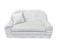 Mini Canapé Enfant Rosalia FORTIS - Convertible Déhoussable en Velours Côtelé Beige - Confort et Sécurité