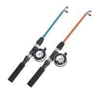 Mini Canne à pêche, 2 pièces, Combo, Petit Moulinet, Canne télescopique Portable, Pliable, Bateau à Glace, for Enfants, ruisseau extérieur Activités de Plein air(0.8M)