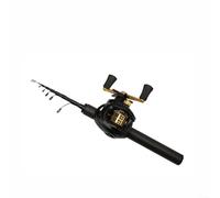 Mini canne à pêche portable ultra légère en fibre de carbone de 150 cm-160 cm avec pointe Sen-sitive Support en acier inoxydable pour pêche de précision (noir)