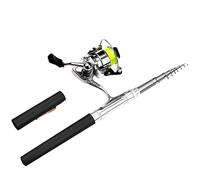 Mini Canne à Pêche Télescopique, Combinaisons de Moulinets de Canne à Pêche, avec Moulinet Réglable pour la Pêche Eau Salée et Douce en Excursions