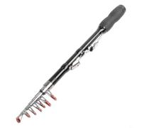 Mini canne à pêche télescopique compacte de 33 cm en carbone avec anneaux en céramique et poignée EVA pour extérieur en eau douce de mer (1 m)