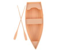 Mini Canoë en Plastique Beige, Décor Rustique pour Maison