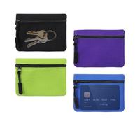 Mini Canvas Coin Pouch, Small Cash Organizer Pouch, 4 Pack Zippered Change Purse Wallet, Portable Lightweight Storage Case, Everyday Carry Accessory for Home School Commuting Travel Trips